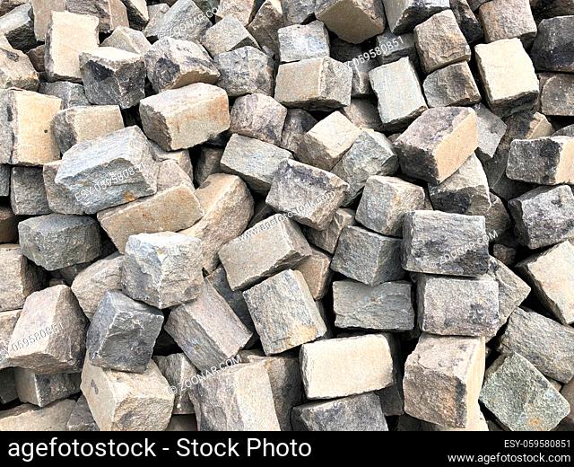pile of large cobble stones, cobblestone background