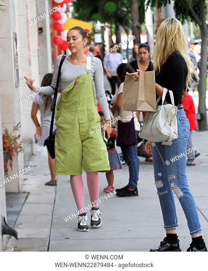 Miley Cyrus has lunch at The Farm with her mom Tish and then shops at The North Face in Beverly Hills Featuring: Miley Cyrus, Tish Cyrus Where: Hollywood