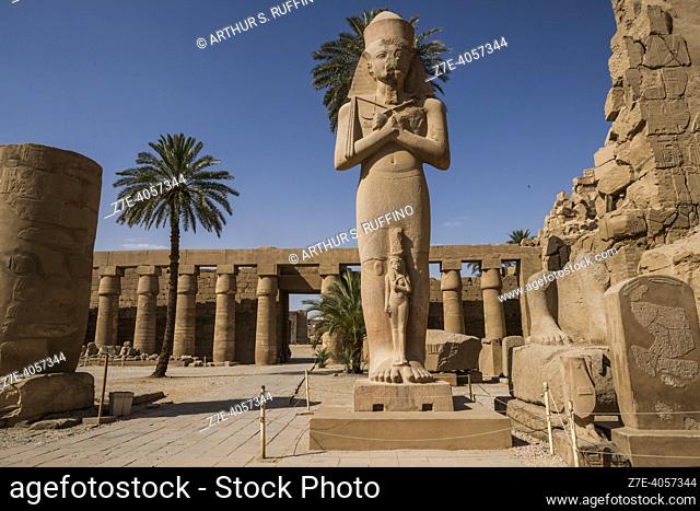 Statue of Ramses II, Temple of Amun-Ra. Temple of Karnak. Luxor Governorate, Egypt, Africa, Middle East