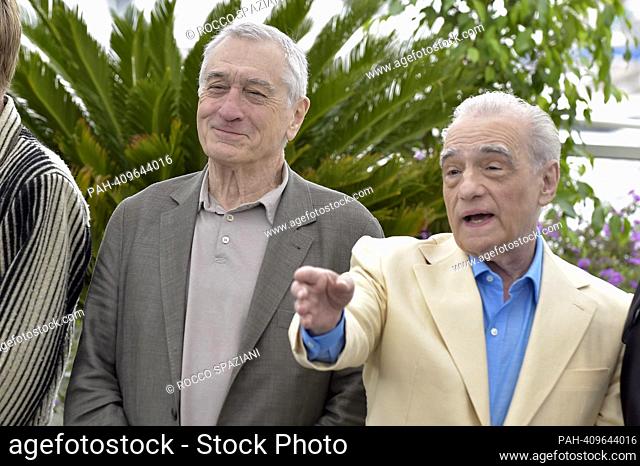 CANNES, FRANCE - MAY 21:Robert De Niro, Martin Scorsese attends the ""Killers Of The Flower Moon"" photocall at the 76th annual Cannes film festival at Palais...