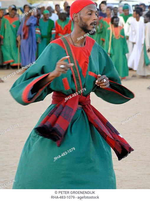Whirling dervishes, dancer at Sufi ceremony, Omdurman, Sudan, Africa