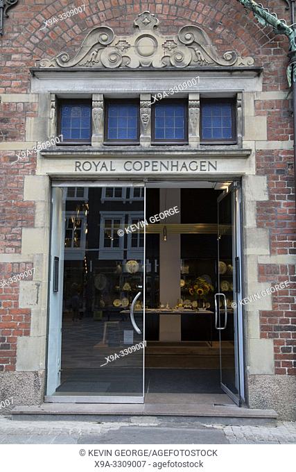 Entrance of Royal Copenhagen Shop, Denmark;