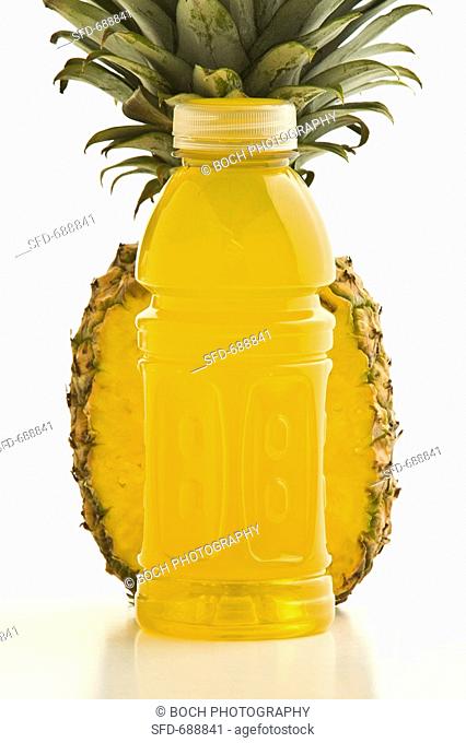 Half a Pineapple with Flavored Vitamin Water