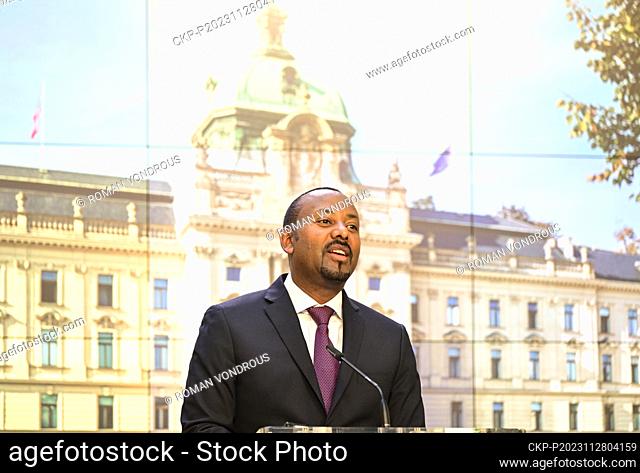 Czech Prime Minister Petr Fiala (ODS), not pictured, receives Prime Minister of Ethiopia Abiy Ahmed in Prague, Czech Republic, November 28, 2023
