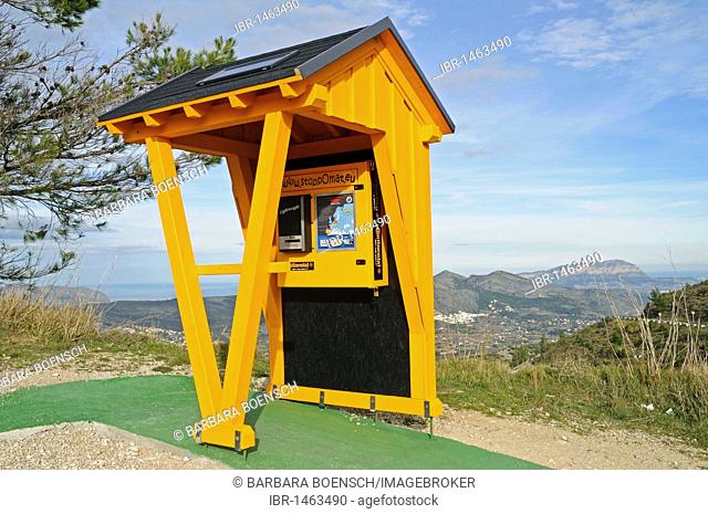 Stoppomat, time measuring system for bicycles, bicycle control station, Tarbena, Costa Blanca, Alicante province, Spain, Europe