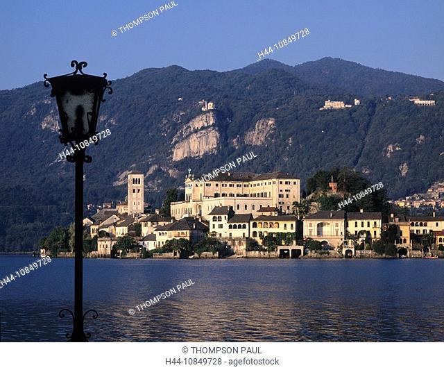Italy, Europe, Orta San Guilio, Piedmont, Isola San Guilio, Lake Orta, island, Italian, town, Basilica, travel, holida