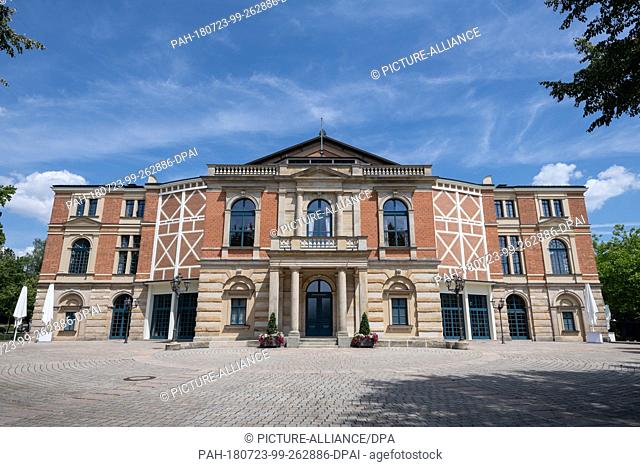 20 July 2018, Germany, Bayreuth: Exterior view of the Richard-Wagner-Opera-House. This year's Bayreuth Festival is due to start on 25 July