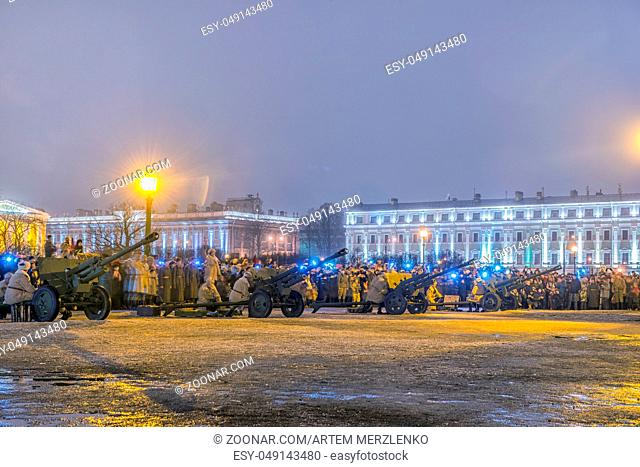 ST. PETERSBURG, RUSSIA - January 27.2017: Day of Military Glory of Russia - Day of complete liberation of Leningrad from the fascist blockade (1944)