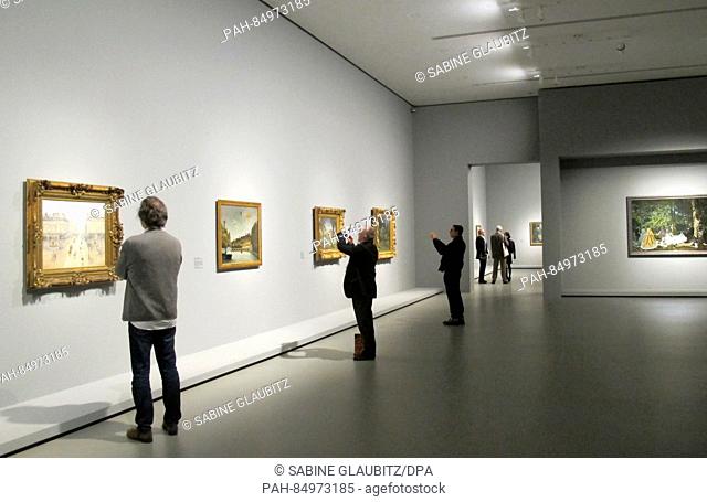 A view of the exhibition hall of the exhibition ""Icons of Modern Art - The Shchukin Collection"" in the Fondation Louis Vuitton in Paris, France