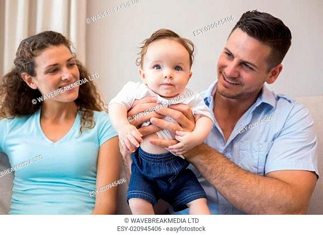 Happy family with baby boy