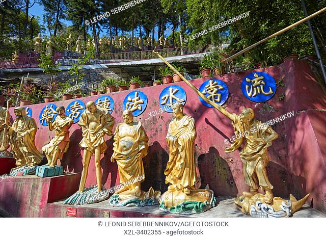 Statues of arhats (Buddhist equivalent of saints) at Ten Thousand Buddhas Monastery (Man Fat Sze). Sha Tin, New Territories, Hong Kong