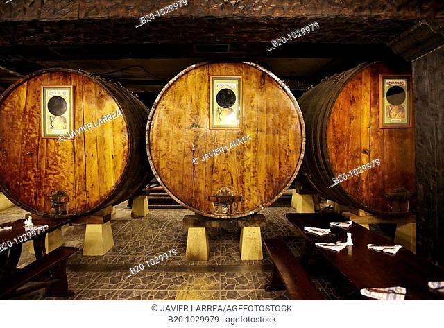'Kupela' barrels, Petritegi typical cider house ('sagardotegi'), Astigarraga, Gipuzkoa, Euskadi, Spain