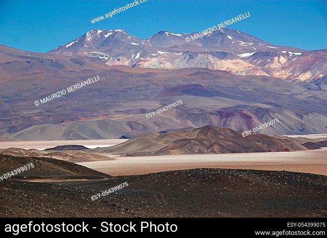Salar of Antofalla at the Puna de Atacama, Argentina. Puna de Atacama is an arid high plateau in the Andes of northern Chile and Argentina