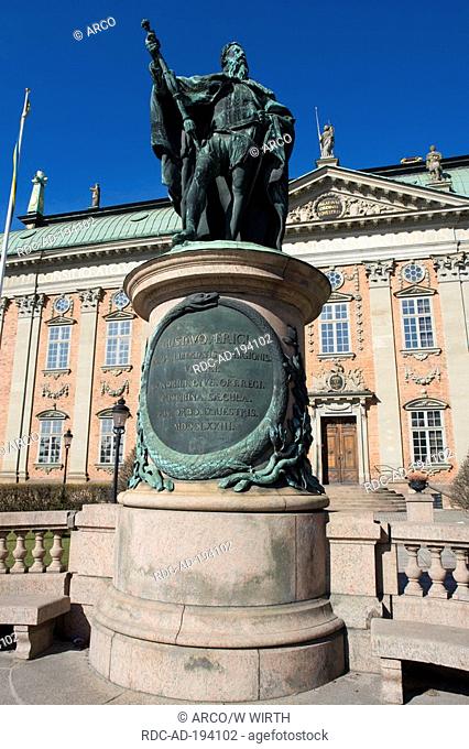 Statue of Gustav Erich, in front of Riddarhuset, old town, Isle of Riddarholmen, Stockholm, Sweden, House of the Nobility