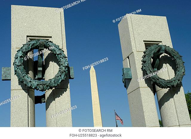 Washington DC, D.C District of Columbia, World War II Memorial, Memorial Pillars, National Mall, Memorial Parks, Nation's Capital, Washington Monument