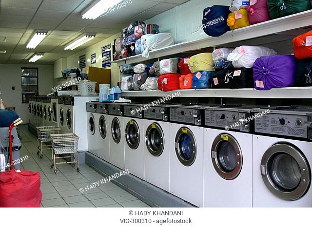 washing machines in a self-service laundry in manhattan - Manhattan, New York, New York, USA, 01/08/2006