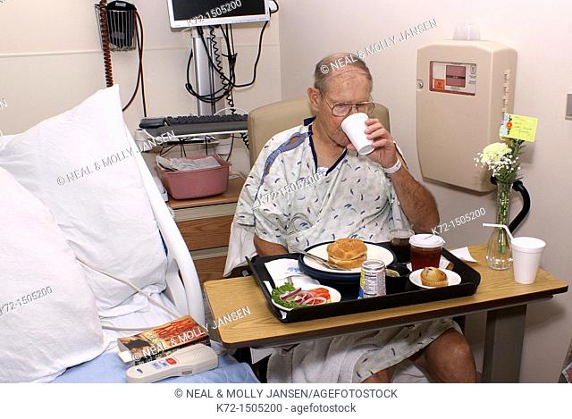 Patient Eating Hospital Food