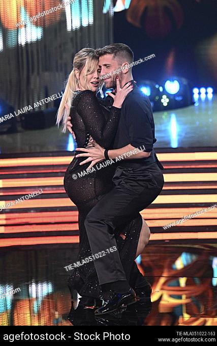 The Argentine showgirl Wanda Nara is a guest as a 'dancer for a night' with the dance teacher Antonio Berardi at the show Dancing with the stars at the Rai Foro...