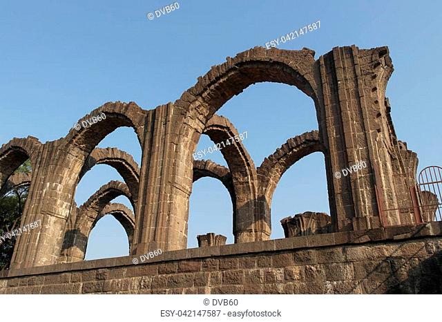 Majestic arches of a tomb Bars Kaman in the city of Bidzhapur of the State of Karnataka in India