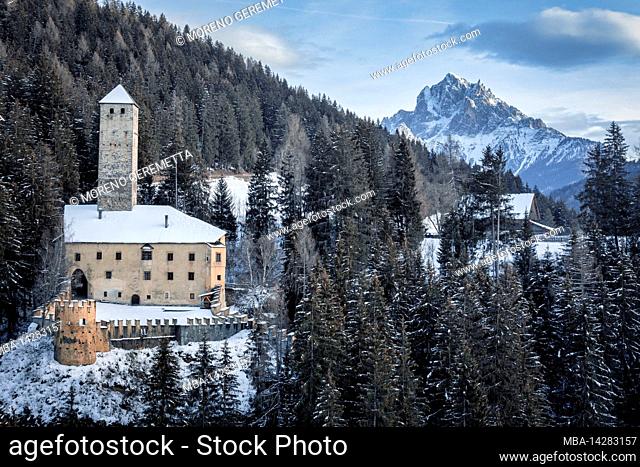Europe, Italy, Alto Adige / Südtirol, province of Bolzano / Bozen, Welsberg Castle lies in Val Pusteria / Pustertal, Monguelfo / Welsperg hamlet
