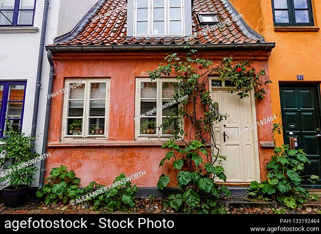 Aarhus, Denmark The quaint Mollestien street with small colorful houses. | usage worldwide. - Aarhus/Denmark