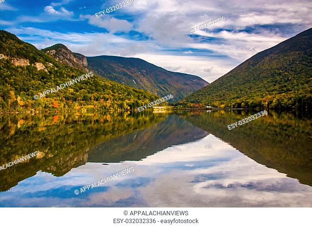 Early fall reflections at Echo Lake, in Franconia Notch State Park, New Hampshire