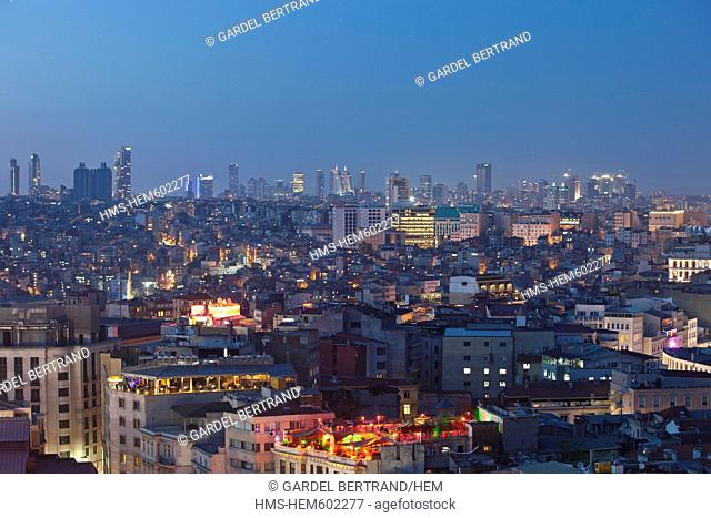 Turkey, Istanbul, Beyoglu, Tnel district, general view, with the Bosphorus bridge in the background