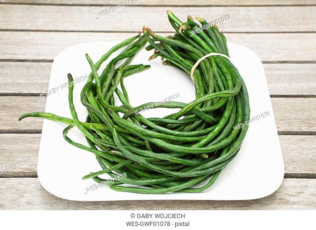 Asparagus beans on platter