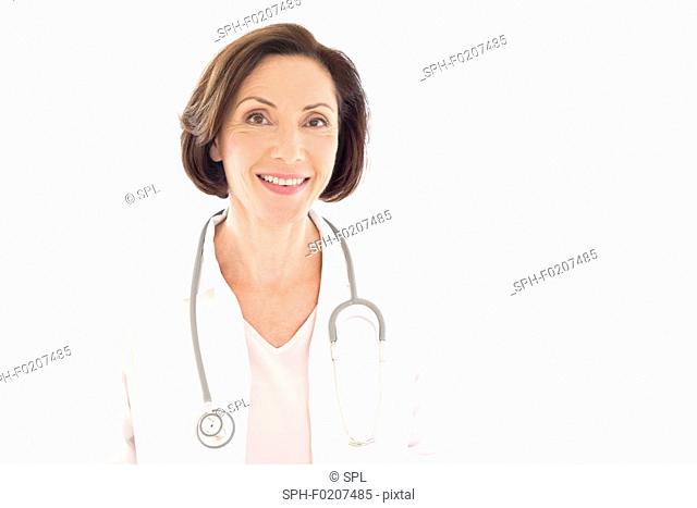 Senior female doctor smiling