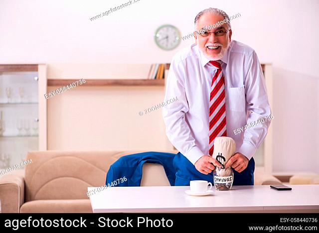 Senior male boss employee in retirement concept