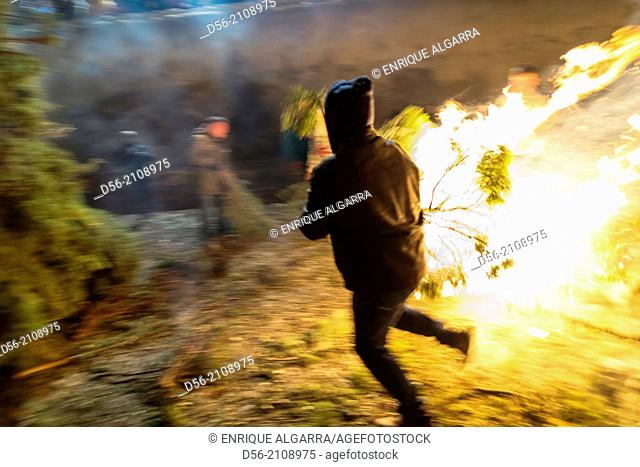 San Antonio fire festivities, Zorita del Maestrazgo, Castellon province, Spain