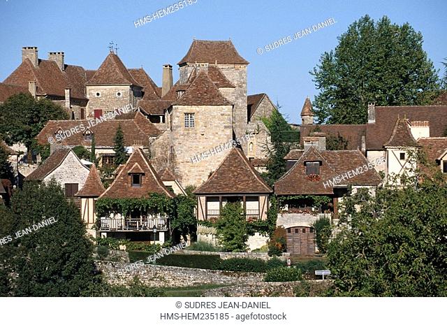 France, Lot, Vallee de la Dordogne, Loubressac labelled Les Plus Beaux Villages de France The Most Beautiful Villages of France, views of the village