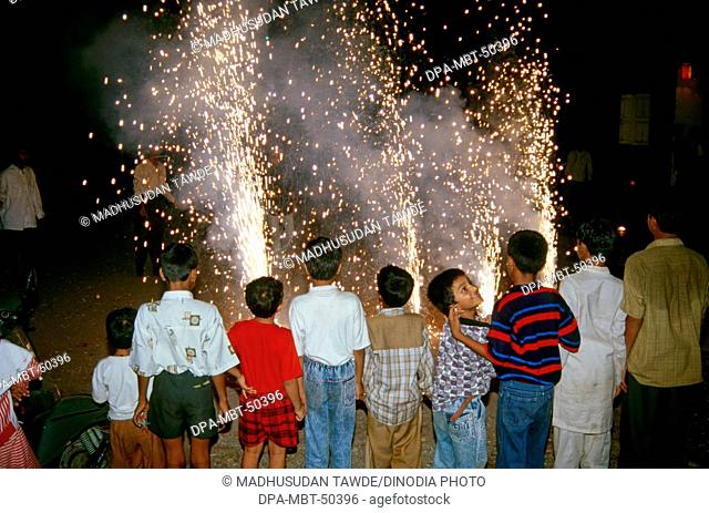 firework in Diwali deepawali Festival ; mumbai bombay ; maharashtra ; india