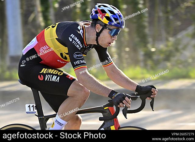 Belgian Wout Van Aert of Team Jumbo-Visma pictured in action during the 'E3 Saxo Bank Classic' cycling race, 203, 9km from and to Harelbeke