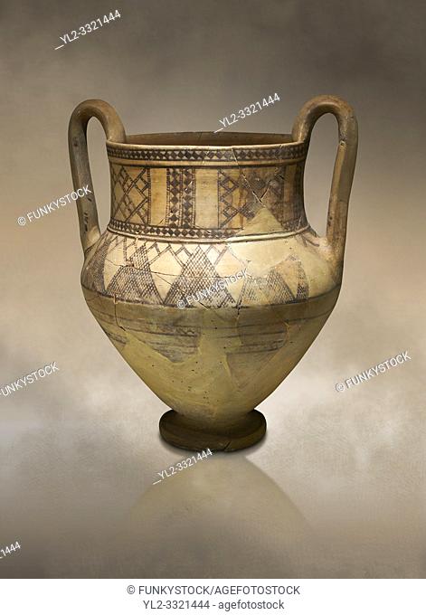 Phrygian terra cotta amphora decorated with geometric designs from Gordion. Phrygian Collection, 8th century BC - Museum of Anatolian Civilisations Ankara