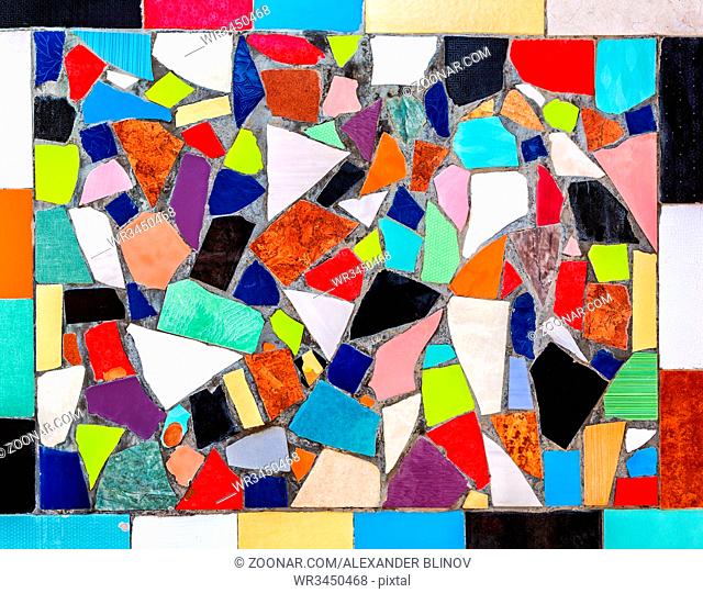 Abstract multicolored ceramic mosaic texture as a creative background
