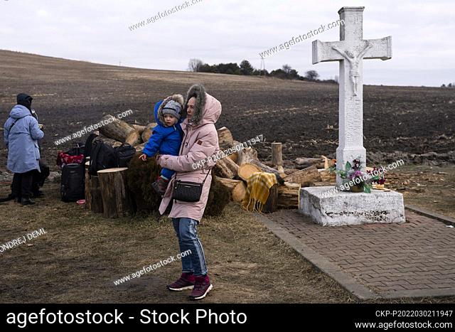 War refugees from Ukraine at the Polish border crossing Hrebenne - Rava-Ruska, on March 2, 2022. (CTK Photo/Ondrej Deml)