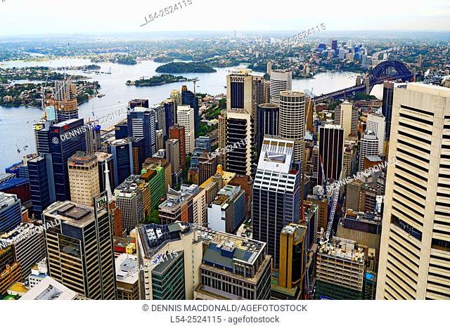 Aerial View Downtown Sydney Australia New South Wales AU