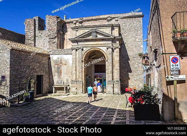 Old church of Saint Dominic in Erice historic town on a Mount Erice in the province of Trapani in Sicily, southern Italy