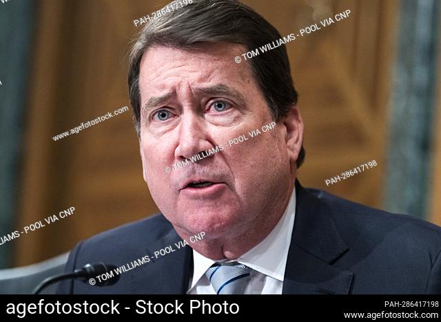 UNITED STATES - MAY 10: United States Senator Bill Hagerty (Republican of Tennessee), questions Treasury Secretary Janet Yellen during the Senate Banking