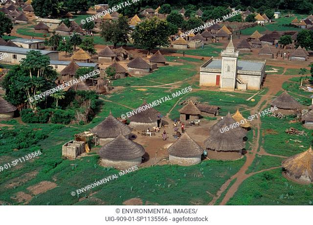 AERIAL VIEW, IVORY COAST. Dioulatiedougou Village.