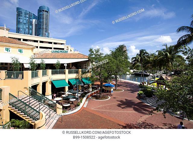 Outdoor Cafes Las Olas Riverfront North New River Downtown Fort Lauderdale Florida USA