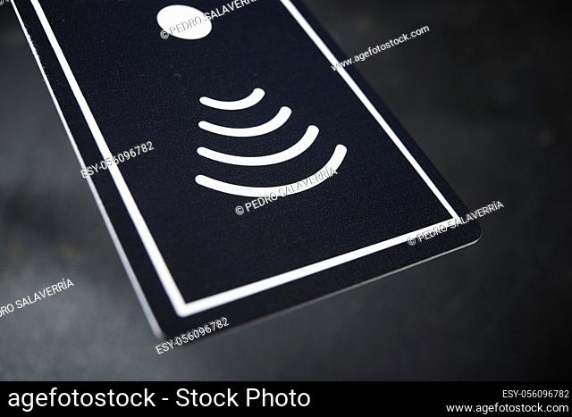 Hotel contactless card on a black table