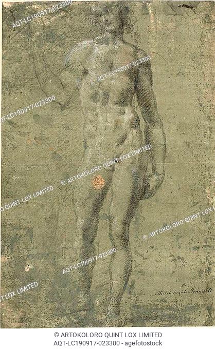 Bacchus (recto), Architectural Sketches (verso), n.d., after Michelangelo Buonarroti, Italian, 1475-1564, Italy, Black chalk and graphite