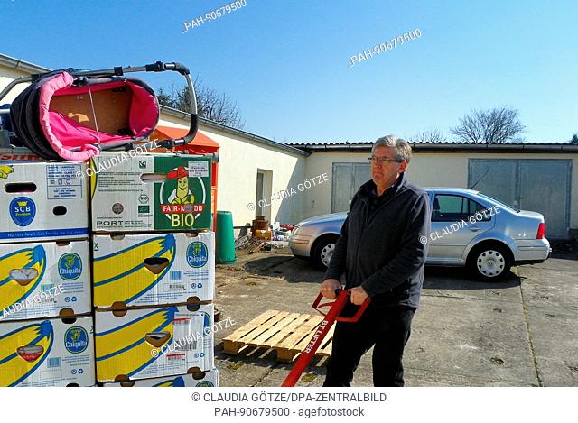 Paul Graefendorf prepares for an aid transport for the Romanian city Lugoj in Scholtheim, Germany, 20 March 2017. In Lugoj he is a public figure