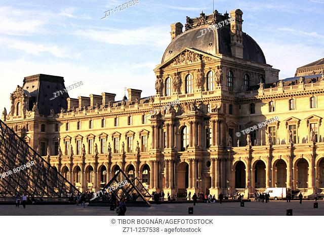 France, Paris, Louvre palace, museum, Cour Napoléon, Pavillon Richelieu