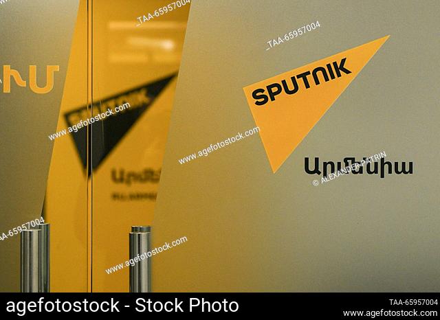 ARMENIA, YEREVAN - 21 de diciembre de 2023: Un estudio de Sputnik Armenia. La Comisión Armenia de Televisión y Radio ha suspendido la licencia de Tospa