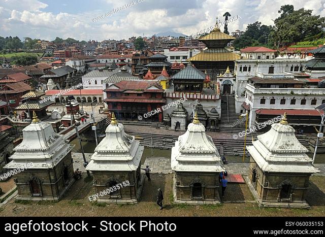 Kathmandu, Nepal - September 2021: The Pashupatinath Temple is a Hindu temple located on the Bagmati River on September 29, 2021 in Kathmandu, Nepal