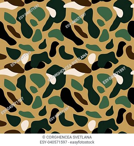 Camouflage pattern background seamless vector illustration. Classic military clothing style. Camo repeat texture shirt print