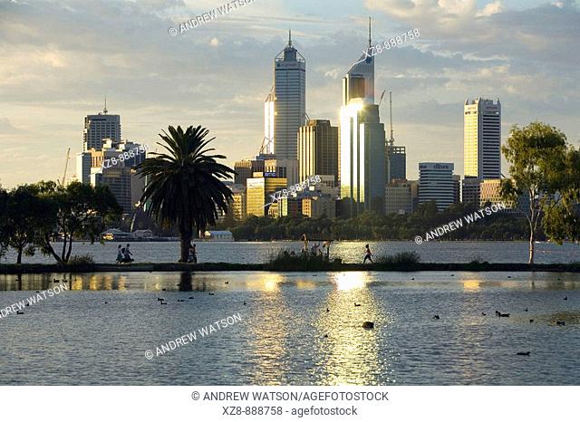 Swan River and city skyline  Perth, Western Australia, Australia